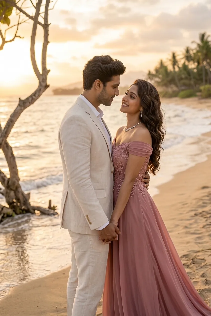 The couple at sunset